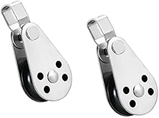 Lsahyong 2PCS Stainless Steel 316 Pulley Blocks Rope Runner Kayak Boat Accessories Canoe Anchor Trolley Kit for 2mm to 8mm Rope