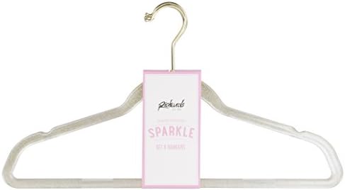 Richards Homewares 492303 suit hangers with gold glitter fleck, Gold/Clear, 17.52x.2x9.6