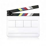 Filmklappe, 30 x 27cm Regieklappe Synchronklappe Acryl Regisseure Clapper Board für Film Film Klappe Clapperboard für Werbespots Videoaufnahmen Film Requisiten