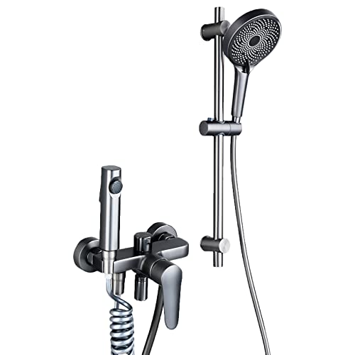 Combo de regadera de mano ajustable y soporte de pared