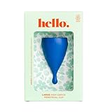 Hello Period Cup High Cervix Menstrual Cup | Award Winning Reusable Soft Flexible Alternative to Pads & Tampons | Sustainable Feminine Hygiene | Leak Proof | Holds 34ml 45mm Diameter, 78mm L (Large)