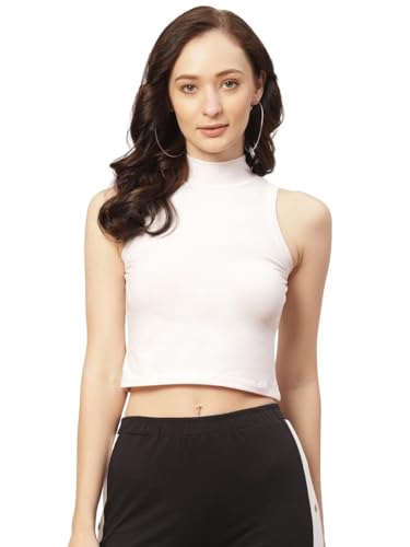Image of Women Solid Super Soft streachable Cotton Lycra Blended Crop Top