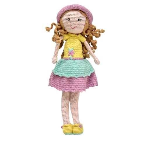 Image of Happy Threads Handmade Crochet Doll - Cecilia | Amigurumi Toys for Girls & Boys | Soft Doll for Kids | Ideal Crochet Soft Toys for Gifting & Nursery Decor, Eco-Friendly, BIS Certified (100% Cotton)