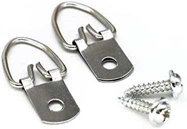 D-Ring Picture Hangers with Screws - 100 Pack - Picture Hang Solutions - Professional Picture Hanging Hardware for Hanging Photos Frame Canvas Clock Paintings Artwork