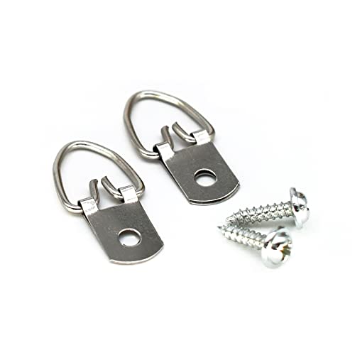 D-Ring Picture Hangers With Screws - 100 Pack - Picture Hang Solutions - Professional Picture Hanging Hardware For Hanging Photos Frame Canvas Clock Paintings Artwork #TOP3