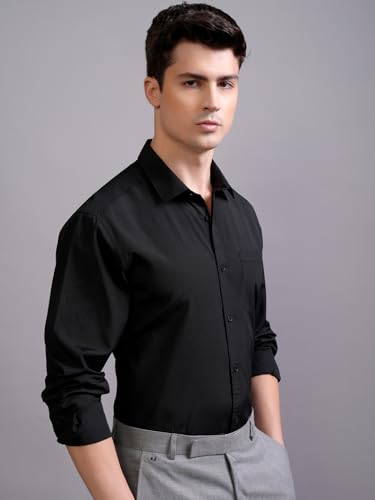 Image of Highlander Men's Slim Fit Formal Shirt | Solid Formal Shirt for Men | Comfortable Fabric | Stylish Design for Everyday Use & Office Wear