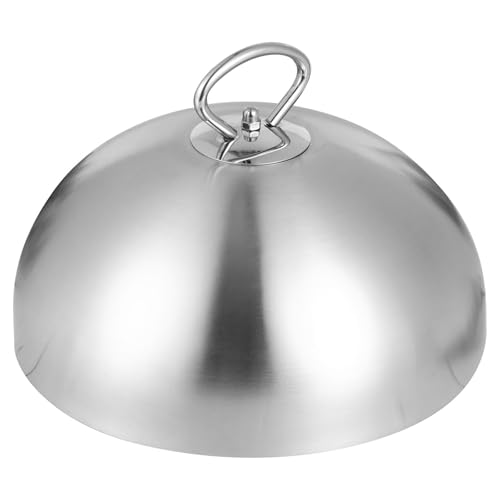 LIFKOME Tapa de Acero Inoxidable Redonda para Teppanyaki y Alimentos, Cubierta Antisalpicaduras de 28cm Diseño Práctico para Uso en Hoteles y Hogares