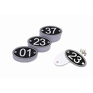 ABS Engraved 30mm x 50mm Oval Table Numbers (1-50) Pubs Restaurants Clubs – Black – 1 to 50