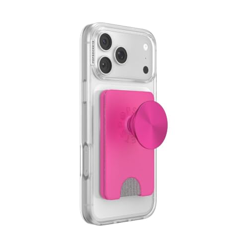 Image of PopSockets Kick-Out Wallet for MagSafe, Adjustable Kickstand, Magnetic Stand, Hot Pink - Fuchsia