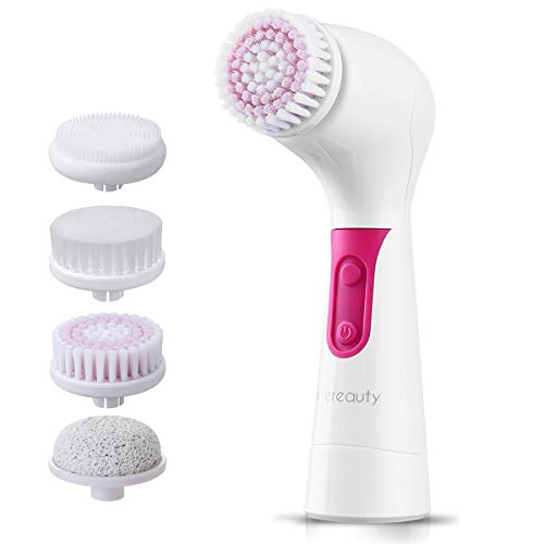 ETEREAUTY Facial Brush, Waterproof Facial Cleansing Brush 4-in-1 Set for Gentle Exfoliation