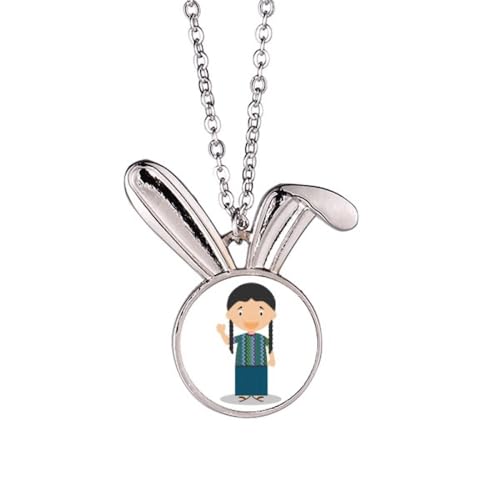 Long collier lapin Guatemala pour égayer un décolleté triste ou un pull uni