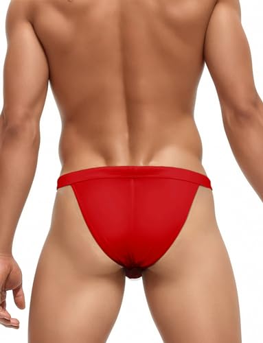 FEOYA Men Bikini Swim Briefs Low Rise Drawstring Swimsuits Hot Body Solid Beach Bathing Suit Swimwear2