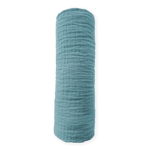 Image of SwaddleDesigns Cotton Muslin Swaddle Blanket, Receiving Blanket for Baby Boys & Girls, Best Registry Gift, 46x46 inches, Teal