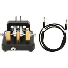 Gavigain Morse Code Key,Automatic Morse Telegraph Key,Morse Code Key Double Paddle Automatic Shortwave Portable CW Morse Telegraph Key for Camping IndoorBlack