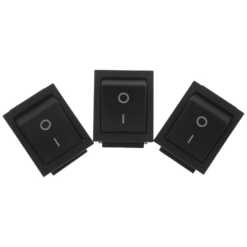 Amosfun Interruptor Comercial para Máquina de Palomitas de Maíz 3 Piezas, Botón de Encendido y Apagado 3,5x3,2x2,5 Cm, Accesorio Eléctrico para Electrodomésticos de Cocina, Repuesto