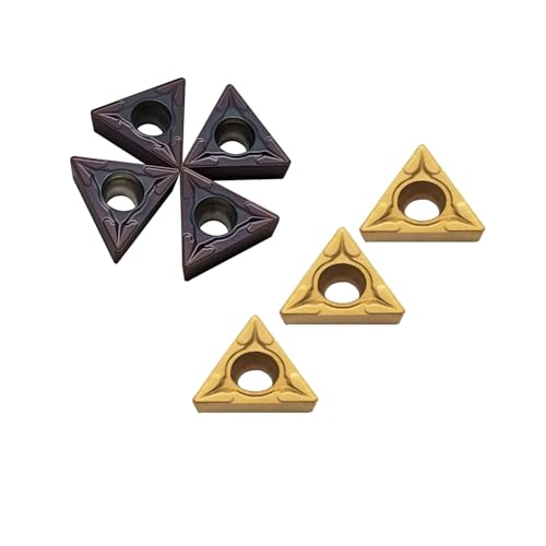 Zouzmin 10 Stück Hartmetall-Dreheinsätze TCMT21.51 TCMT110204 Hartmetall-Einsatz für Drehmeißelhalter TCMT-Einsatz für Stahl, Edelstahl, Aluminium (5 Stück TCMT21.51 + 5 Stück TCMT21.51)