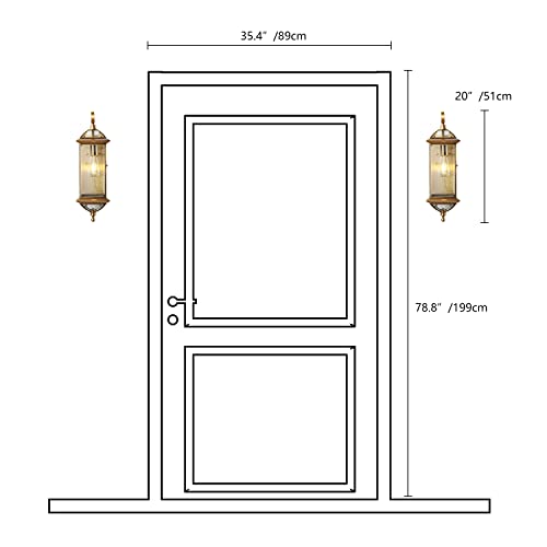 Milaii Copper Exterior Wall Light 20" H Outdoor Lights Fixture Waterproof Wall Sconce Oil Rubbed Brass Porch Light With Clear Glass Lantern Wall Mount Lights For House Garage Patio Aisle #TOP6