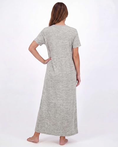 Image of Real Essentials 3 Pack: Women's Soft Maxi Long Nightshirt Short Sleeve Soft Nightgown Sleep Dress (Available in Plus Size)