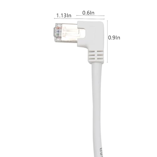 Cable Extensor Ethernet CAT6 3.3 ft Blanco 90° RJ45 miniatura 2