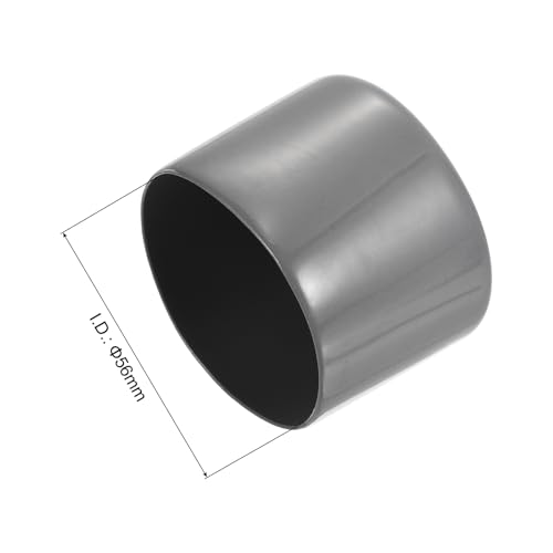 Image of uxcell 4pcs Rubber End Caps 56mm ID Vinyl Round End Cap Cover Screw Thread Protectors Dark Grey, 40mm Height