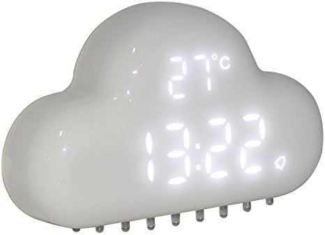 Clouds Digital Alarm Clock USB Battery Operated Sound Control Electronic Home Bedroom Calendar,Snooze and Energy Saving Function