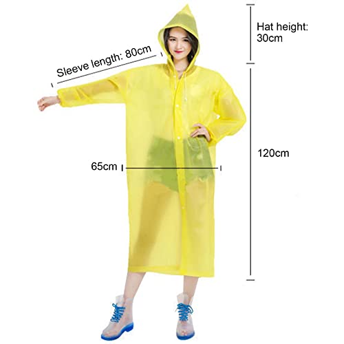 Colexy Regenponcho mit Kapuze, Wasserdicht Regenjacken Regencape Unisex, Wiederverwendbar Regenponcho Fahrrad Poncho Multifunktionaler Regenmantel für Wandern Radfahren Camping und Reisen (Gelb)