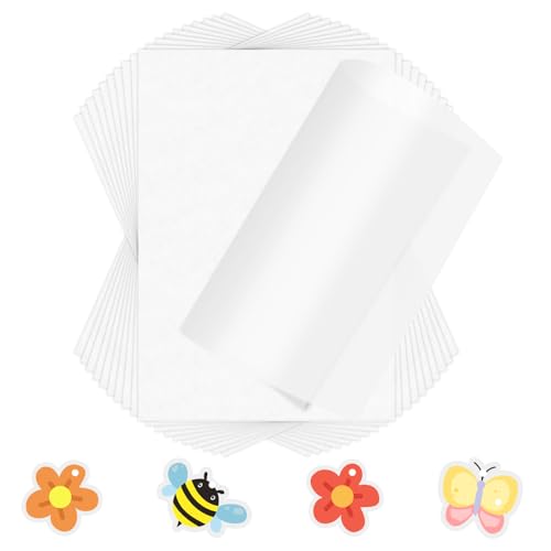 MXTIMWAN 20 Blatt Schrumpffolien Durchscheinend Nachfüllset, Schrumpffolie Basteln DIN, Schrumpffolien Transparent, Schrumpfende Plastikfolie Transparent für Kinder Studenten DIY Handwerk