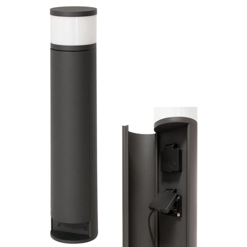 Dopo Lighting - Baliza con enchufe LUA antracita G9 Led 3000K exterior IP44 (H.47,8cm). Ideal para colocar en zonas de paso, entrada a garajes o patios.