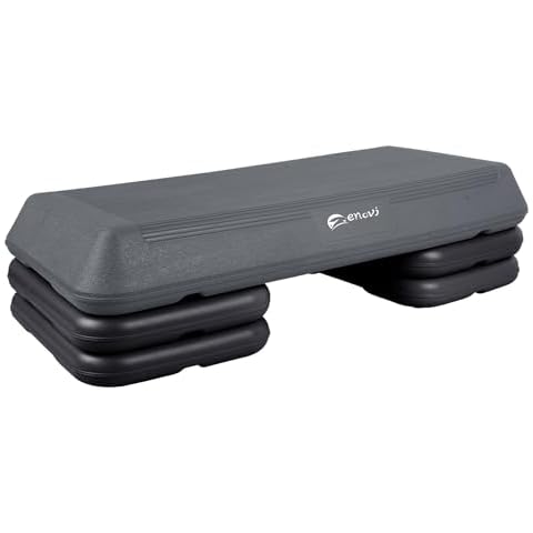 Enovi Exercise Step Aerobic Step Platform, Exercise Step Platform, Step Up Exercise Platform, Obsidian Cover