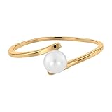 Der elegante Perlenring ist an den Kanten perfekt abgerundet und sorgt für perfekten Tragekomfort. Die Oberfläche ist goldig und so bietet dieser Schmuck ein angenehmes Hautgefühl.