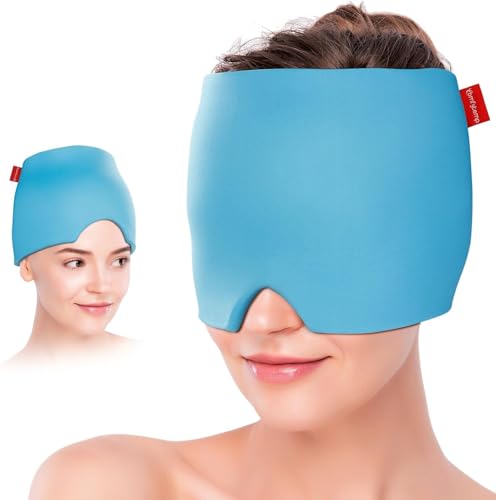Comfytemp Migräne Maske Gel Kühlmaske, 360°umgeben Augenmaske Schlafmaske Kalt Wärme Kompresse für Kopfschmerzen und Trockene Augen Fieber Erkältung Kühlmütze Kühlhaube Comfytemp Migräne Maske Gel Kühlmaske, 360°umgeben Augenmaske Schlafmaske Kalt Wärme Kompresse für Kopfschmerzen und Trockene Augen Fieber Erkältung Kühlmütze Kühlhaube