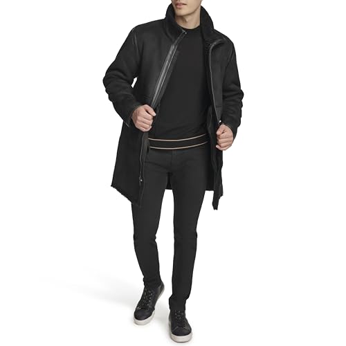 Image of DKNY Men's Long Faux Shearling Coat