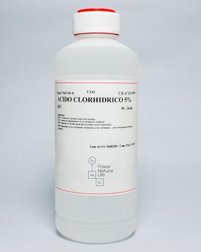 Ácido Clorhídrico al 5% Power Natural Life | Regulador de Ph | Limpiador de Superficies | Envase de 1 Litro