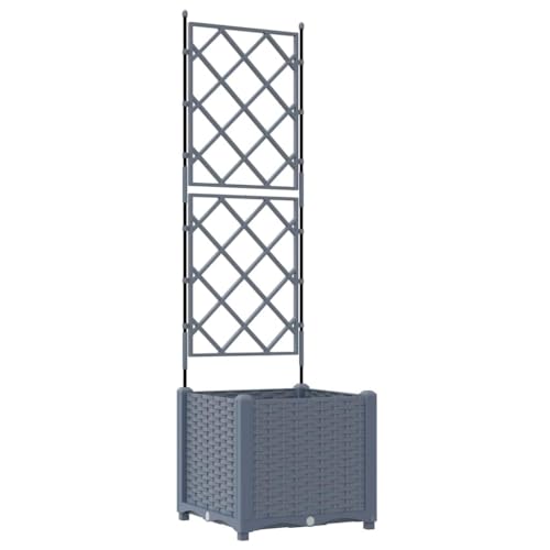 vidaXL Cache-Pot de Jardin Gris Clair 40 x 40 x 143 cm Acier, Jardin et terrasse, Pot Moderne en Acier, résistant aux intempéries, Support Durable, déco pour Patio