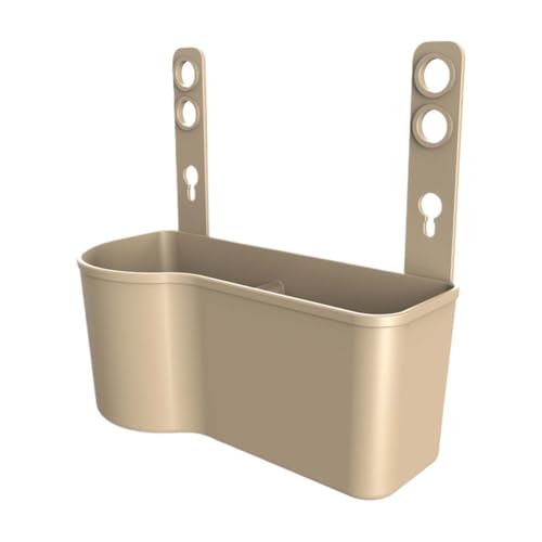 Car Headrest Seat Back Organizer with Cup Holder, Multifunction Hanging Auto Backseat Drink/Food Storage Tray, Universal Vehicle Interior Accessories for Cars, Trucks, SUVs Travel (Beige)