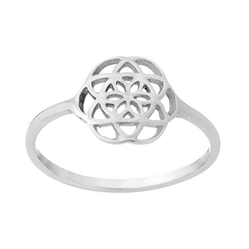 Bague Graine de Vie Argent fin sans irritation bague mandala 925