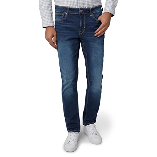 Image of DKNY Bedford Slim Fit Jeans for Men - Tapered Leg Stretch Denim Pants, Classic 5-Pocket Styling | Mens Slim Fit Jeans