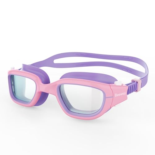 BEEWAY Kids Swimming Goggles for Boys Girls Age 6-14 Anti Fog & Leak Proof