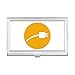 Orange Plug Cable Charging Cable Pattern Business Card Holder Case Pocket Box Wallet