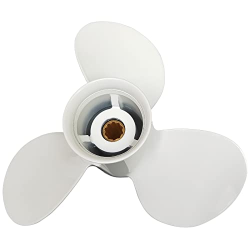 Image of 9 7 /8x12-F Boat Moto Aluminum Propeller | for Yamaha Outboard Engines 20hp 25hp 30hp,Replace 664-45954-01-00 ,10 Spline Tooth,9.875x12 - Aluminum Outboard Propeller