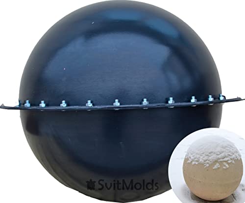 SvitMolds DIY Set: 2 pc Ball Sphere Molds for Concrete Cement Orbs - Atlas Stone Molds for Garden Decor - 11.8'' Dia P27
