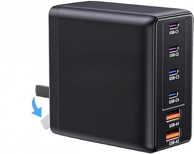 USB C Charger Block, 6-Port GaN Fast Type C Charging Block for iPhone 17, iPad, MacBook