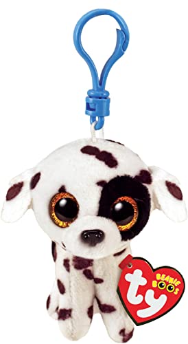 TY Beanie Boos Clip Key Ring Dalmatian Luther White and Black with Gold Eyes Glitter Plush with Glittering Large Eyes 12 cm-35254 - Image 2