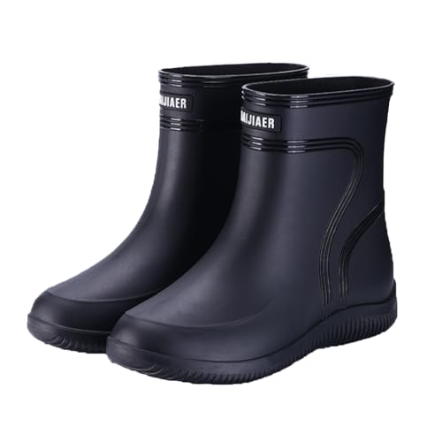 Image of Boots Men Rain Boots Outdoor Garden Waterproof Ankle Rain Shoes