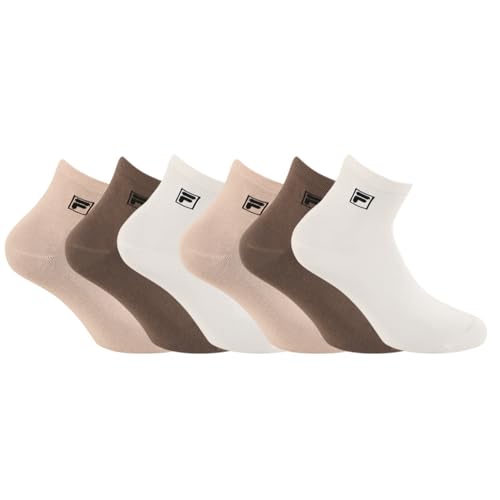 Fila Calzini Uomo e Donna 43-46, Cotone Set di 6, Beige MO
