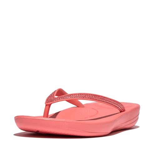 Image of FitFlop Womens iQushion Sparkle Ergonomic Flip Flops for Walking, Lightweight Waterproof Cushioned Thong Sandals for Women with Non Slip Bottom and Arch Support | Lightweight Waterproof Walking Sandals w /Cushioned Comfort & Arch Support