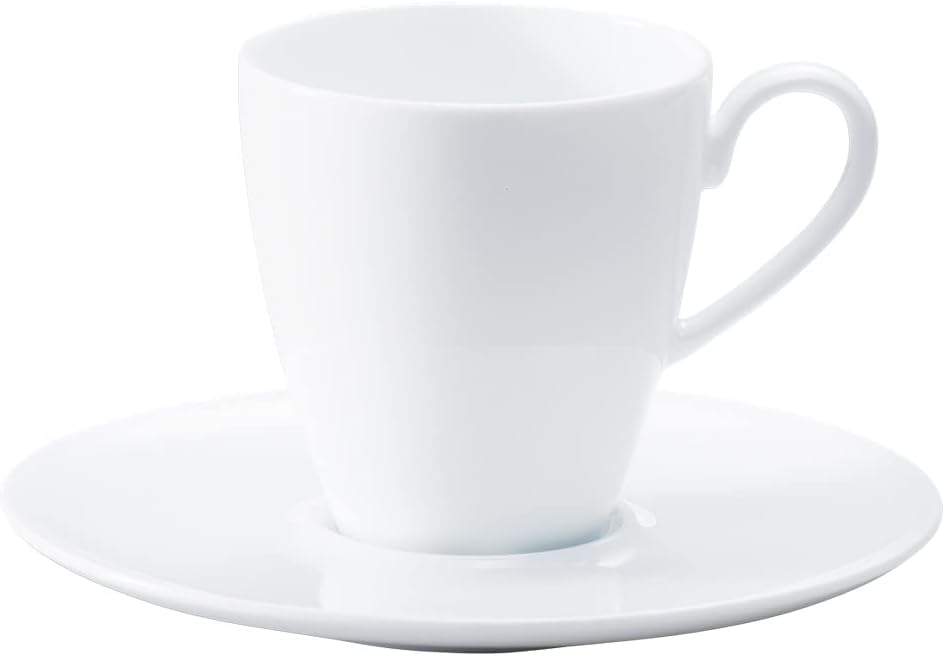 Noritake 1657L/94988S Coffee Saucer, 5.8 inches (14.9 cm), Grandele, Microwave Safe, Dishwasher Safe, 1 Piece, White Fine Porcelain (Premium White)