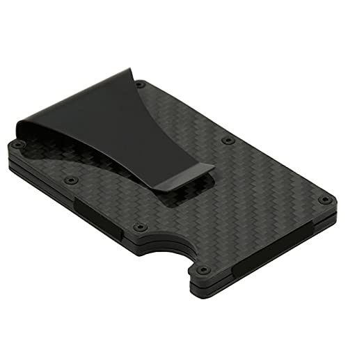 Carbon Fiber Wallet, RFID Wallets For Men,Metal Card Holder Money Clip Metal Money Clip Wallet RFID Wallet Aluminum Slim Cash Credit Card Holder for Men and Women4