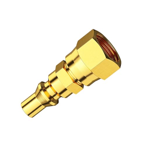 1/4'' RV Propane Quick Connect Fittings to 3/8' Female Flare, for Connecting Low Pressure Gas Appliance Heater Grill Fire Pit and RV Propane Quick Connect, 1/4