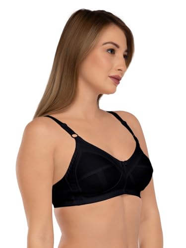 Image of DAISY DEE Women's Cotton Brassiere Non-Padded Wirefree Seamed Full Coverage Comfort-fit Cut and Sew, with Broader Band Regular /Dress /Saree Bra - NSHPU
